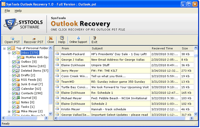 Outlook 2003 PST Recovery